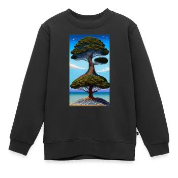 Fusion d’arbres - Sweat Premium enfant bio - noir - Devant - AI Model Kid Female (0cm)