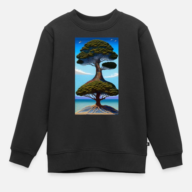 Fusion d’arbres - Sweat Premium enfant bio - noir