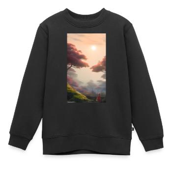 Mélodie céleste - Sweat Premium enfant bio - noir - Devant - AI Model Kid Female (0cm)