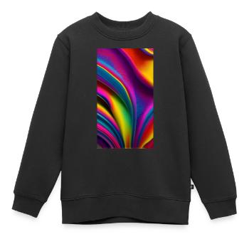Explosion de couleurs de l’abstraction - Sweat Premium enfant bio - noir - Devant - AI Model Kid Female (0cm)