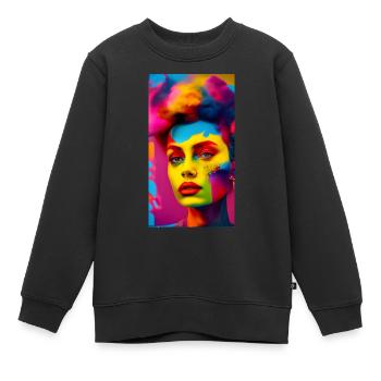 Farbenrausch der Schönheit - Kinder Premium Organic Sweatshirt - Schwarz - Vorne - AI Model Kid Female (0cm)