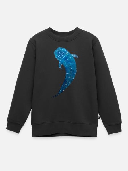 Requin-baleine - Sweat Premium enfant bio - noir
