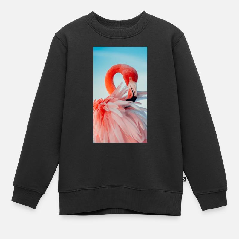 Flamingo Kollektion - Kinder Premium Organic Sweatshirt - Schwarz