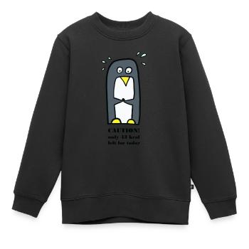 Pingouin au régime - Sweat Premium enfant bio - noir - Devant - AI Model Kid Female (0cm)