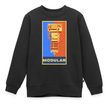 Synthesizer Synth Keyboard Elektronische Musiker - Kinder Premium Organic Sweatshirt - Schwarz - Vorne - AI Model Kid Female (0cm)