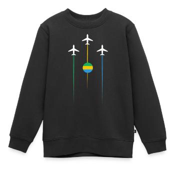 Gabun Fluggesellschaften - Kinder Premium Organic Sweatshirt - Schwarz - Vorne - AI Model Kid Female (0cm)