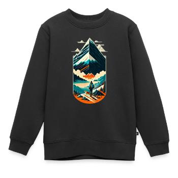 Wanderlust 01 - Kinder Premium Organic Sweatshirt - Schwarz - Vorne - AI Model Kid Female (0cm)
