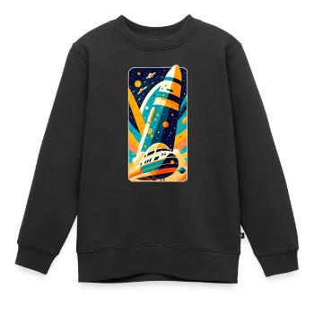 Navette spatiale - Sweat Premium enfant bio - noir - Devant - AI Model Kid Female (0cm)