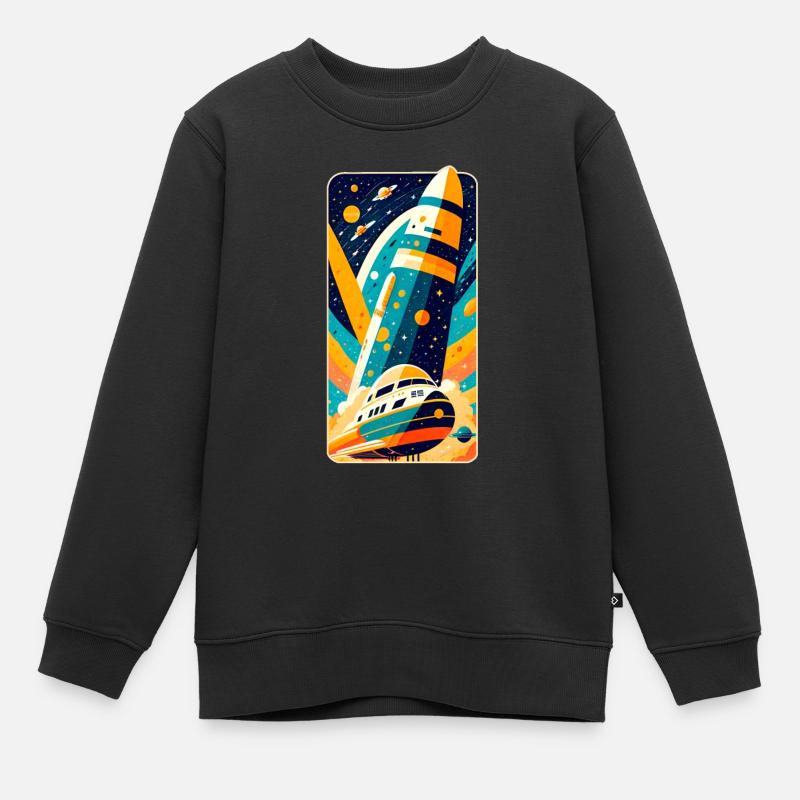 Space Shuttle - Kinder Premium Organic Sweatshirt - Schwarz
