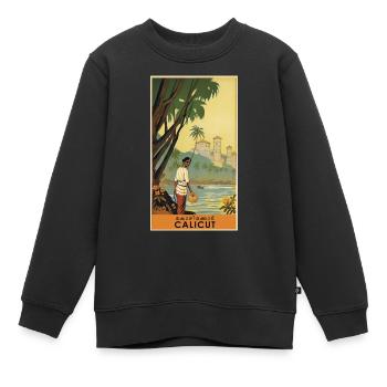Affiche vintage classique de Calicut - Sweat Premium enfant bio - noir - Devant - AI Model Kid Female (0cm)
