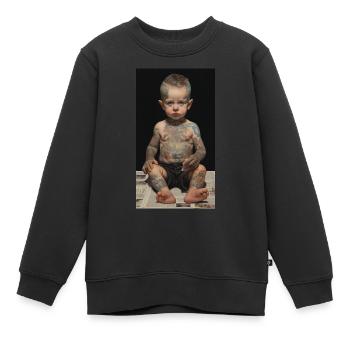 Baby - Kinder Premium Organic Sweatshirt - Schwarz - Vorne - AI Model Kid Female (0cm)