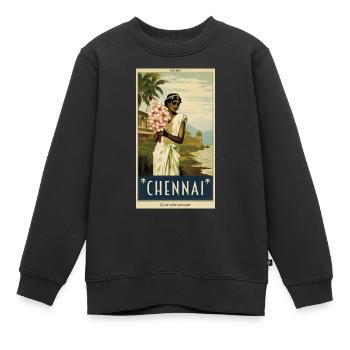 Affiche Vintage classique de Chennai - Sweat Premium enfant bio - noir - Devant - AI Model Kid Female (0cm)