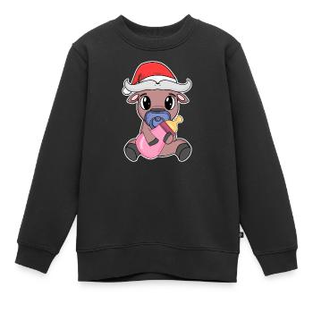 Ochse Baby Weihnachten - Kinder Premium Organic Sweatshirt - Schwarz - Vorne - AI Model Kid Female (0cm)