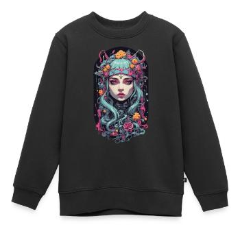 Gothique E-Girl Esthétique Occulte Streetwear Design - Sweat Premium enfant bio - noir - Devant - AI Model Kid Female (0cm)