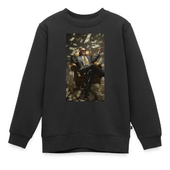 Patron - Sweat Premium enfant bio - noir - Devant - AI Model Kid Female (0cm)
