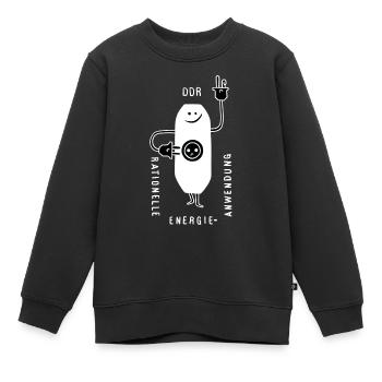 DDR Energie weiß - Kinder Premium Organic Sweatshirt - Schwarz - Vorne - AI Model Kid Female (0cm)