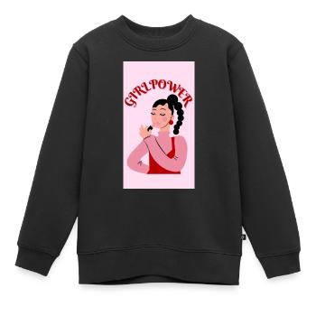 Frauenpower - Kinder Premium Organic Sweatshirt - Schwarz - Vorne - AI Model Kid Female (0cm)