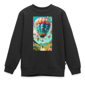 Ballon-Ballon - Kinder Premium Organic Sweatshirt - Schwarz - Vorne - AI Model Kid Female (0cm)