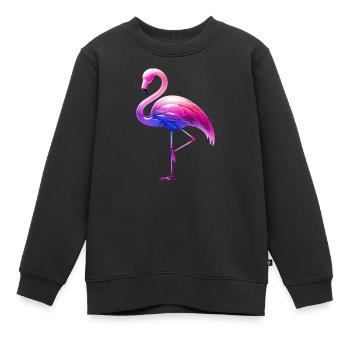 Rosa Flamingo - Kinder Premium Organic Sweatshirt - Schwarz - Vorne - AI Model Kid Female (0cm)