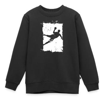 Handball Throw Explosion Destruction Illustration - Kids Premium Organic Sweatshirt - black - Front - AI Model Kid Female (0cm)