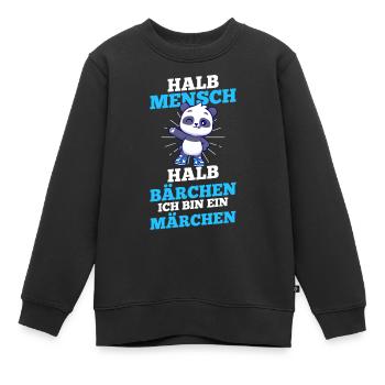Mi-humain, mi-ours - Sweat Premium enfant bio - noir - Devant - AI Model Kid Female (0cm)