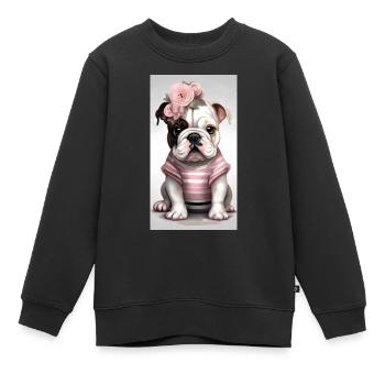 Bulldogge - Kinder Premium Organic Sweatshirt - Schwarz - Vorne - AI Model Kid Female (0cm)
