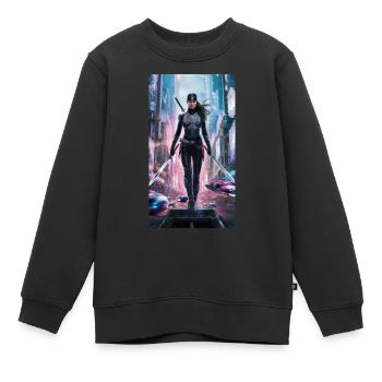 Ninja-Superhero - Kinder Premium Organic Sweatshirt - Schwarz - Vorne - AI Model Kid Female (0cm)