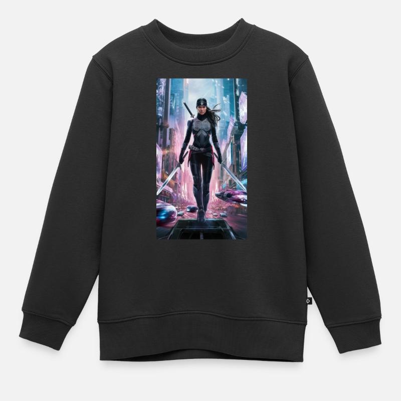 Super-héros ninja - Sweat Premium enfant bio - noir
