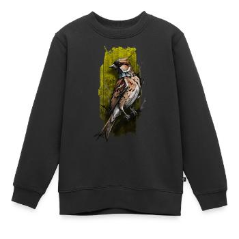 Majestätischer Kardinalvogel sitzt auf einem Ast - Kinder Premium Organic Sweatshirt - Schwarz - Vorne - AI Model Kid Female (0cm)