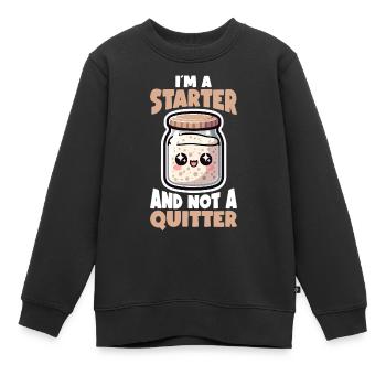 Pain au levain Pain au levain - Sweat Premium enfant bio - noir - Devant - AI Model Kid Female (0cm)