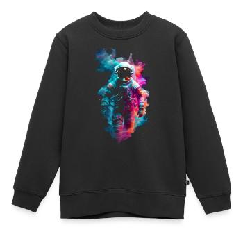 Astronaut zwischen den Farben des Kosmos ✨ - Kinder Premium Organic Sweatshirt - Schwarz - Vorne - AI Model Kid Female (0cm)