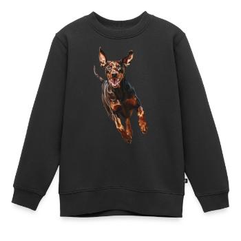 Dobermann - Kinder Premium Organic Sweatshirt - Schwarz - Vorne - AI Model Kid Female (0cm)