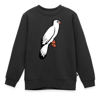 Vogel sitzt süß Käfig Ast Haustier lieber Papagei - Kinder Premium Organic Sweatshirt - Schwarz - Vorne - AI Model Kid Female (0cm)