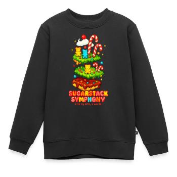 Zuckerstapel-Sinfonie – Welt für Welt ein Biss - Kinder Premium Organic Sweatshirt - Schwarz - Vorne - AI Model Kid Female (0cm)