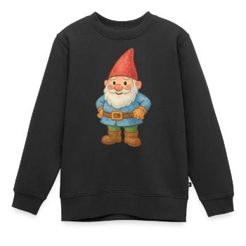 nain de jardin - Sweat Premium enfant bio - noir - Devant - AI Model Kid Female (0cm)