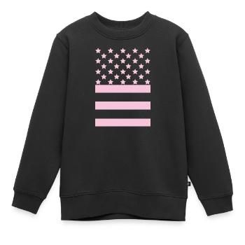Pink Flag – Stars & Stripes Design - Kinder Premium Organic Sweatshirt - Schwarz - Vorne - AI Model Kid Female (0cm)