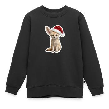Kleiner Wuestenfuchs mit grossen Ohren - Kinder Premium Organic Sweatshirt - Schwarz - Vorne - AI Model Kid Female (0cm)