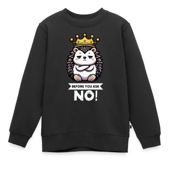 Before You Ask Igel Igelliebhaber Igelfan Stachel - Kinder Premium Organic Sweatshirt - Schwarz - Vorne - AI Model Kid Female (0cm)