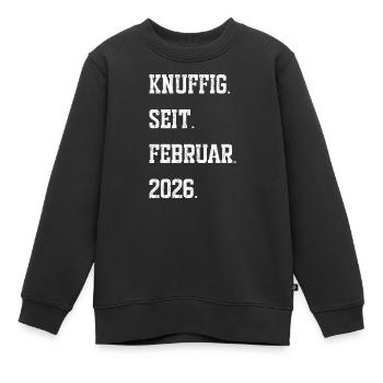 Geburt Februar 2026 - Kinder Premium Organic Sweatshirt - Schwarz - Vorne - AI Model Kid Female (0cm)