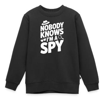 Niemand weiß, dass ich ein Spion bin - Kinder Premium Organic Sweatshirt - Schwarz - Vorne - AI Model Kid Female (0cm)