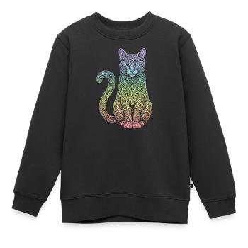 Hauskatze - Kinder Premium Organic Sweatshirt - Schwarz - Vorne - AI Model Kid Female (0cm)