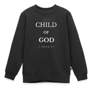 Enfant de Dieu, Couronne Jean 3:1 - Sweat Premium enfant bio - noir - Devant - AI Model Kid Female (0cm)