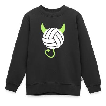 Volleyball Devil - Sweat Premium enfant bio - noir - Devant - AI Model Kid Female (0cm)