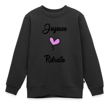 RUHESTAND. RUHESTAND. PENSIONIERT. RUHESTAND - Kinder Premium Organic Sweatshirt - Schwarz - Vorne - AI Model Kid Female (0cm)