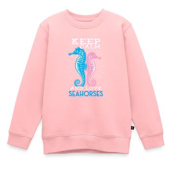 Hippocampe - Sweat Premium enfant bio - rose - Devant - AI Model Kid Female (0cm)