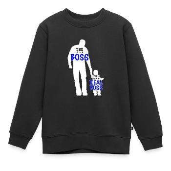 Vater und Sohn Papa und Sohn Boss Partnerlook - Kinder Premium Organic Sweatshirt - Schwarz - Vorne - AI Model Kid Female (0cm)