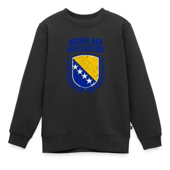 Bosnien und Herzegowina - Kinder Premium Organic Sweatshirt - Schwarz - Vorne - AI Model Kid Female (0cm)