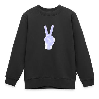 neon peace - Kinder Premium Organic Sweatshirt - Schwarz - Vorne - AI Model Kid Female (0cm)