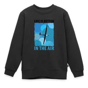 Planeurs Planeurs Planeurs Voler - Sweat Premium enfant bio - noir - Devant - AI Model Kid Female (0cm)