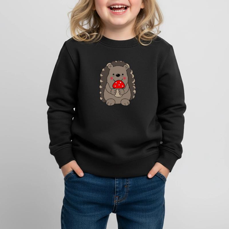 Hedgehog with toadstool Kids Premium Organic Sweatshirt